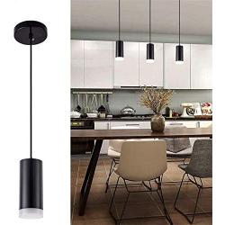 Hobaca 12W Modern LED Cylindrical Acrylic Pendant Lighting Ceiling Spot Lights Downlight Hanging Lamp for Kitchen Island Bar Living Dining Room Light Fixtures - Cold White