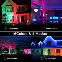 Onforu 20W RGB Flood Light, Color Changing LED Flood Light with Remote, IP66 Waterproof Outdooor Floodlight, Dimmable Strobe Uplighting Indoor for Stage, Party, Wall Wash, Landscape, Garden, 4 Pack