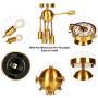 GRUSTRUST Golden Retro Brass Flush Mount Ceiling Light 8 Lights E26 Base Middle Ages Sputnik Chandeliers Ceiling Light Fixture for Dining Room, Living Room and Bedroom(Bulbs not Included)