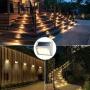 Solar Lights for Fence [Warm White] Waterproof Solar Powered Steps Light Auto On/Off Outdoor Wireless LED Lamp Decks Lighting Walkway Patio Stair Garden Path Rail Backyard Fences Post 8 Pack