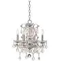 Grace Chrome Chandelier 17'' Wide Clear Crystal 4-Light Fixture for Dining Room House Foyer Kitchen Island Entryway Bedroom Living Room - Vienna Full Spectrum