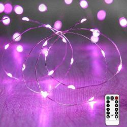 Cocoselected Purple Fairy Lights Plug in,33ft 100 Micro LEDs String Lights Twinkle Lights Remote Control Teen Girls Bedroom Decor Kids Night Light… (Purple 33ft USB)