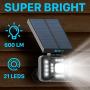 TBI 21 LEDs Solar Landscape Spotlights, 200ft Lighting Distance - Waterproof Solar Powered Wall Lights - 2-in-1 Wireless Outdoor Landscaping Lights for Yard Garden Driveway Porch Walkway Pool 2-Pack