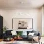 Ganeed Modern Wave Chandelier 2-Lights Dimmable LED Pendant Light with Remote Control Adjustable Height 40W Hanging Lamp Fixture for Dining Table Kitchen Islan Bedroom Living Room(White)