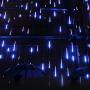 Rain Drop Lights, Aukora LED Meteor Shower Lights 11.8 inch 8 Tubes 144leds, Icicle Snow Falling Lights for Xmas Halloween Party Holiday Garden Tree Christmas Thanksgiving Decoration Outdoor (Blue)