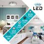 LUXTER 12 Inch LED Flush Mount Ceiling Light, Dimmable Round Light Fixture, Brushed Nickel Finish, Plastic Shade,20 Watts (120W Eq.), 1400 Lm, 4000K (Bright Light), ETL and Energy Star Listed