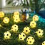 Wangcai LED Soccer Balls String Lights 10 LEDs Football Garland Fairy Lights Bedroom Home Theme Wedding Party Christmas Decorative Lights(White)