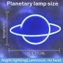 Blue Planet Neon Signs for Wall Decor Neon Wall Signs for Bedroom Battery and USB Operated Planet Led Signs for Bedroom Wall Sign Planet Neon Light Sign Neon Lights