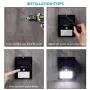 TORCHSTAR Outdoor LED Solar Powered Motion Sensor Light, IP65 Waterproof Wireless Outdoor Wall Lighting for Driveway, Patio, Garage, Porch, 6500K Pure White, Black, Pack of 4