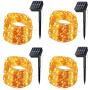 LiyuanQ Solar Fairy Lights, 4 Pack 200 LED Solar String Lights 66 Feet 8 Modes Copper Wire Lights Waterproof Outdoor Twinkle Lights for Garden Patio Yard Gate Party Wedding Outdoor Decor Warm White