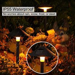 RUNDA Solar Lights Outdoor, Upgraded 4 Pack LED Solar Landscape Lights, Waterproof Solar Powered Pathway Lights for Yard, Patio, Landscape, Walkway, Decoration