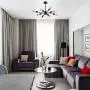 Modern 8-Light Sputnik Chandelier Vintage Semi Flush Ceiling Lights Mid Century Style Pendant Light Fixture for Dining Room Living Room Foyer Coffee Bar Bedroom Black