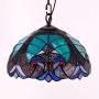 Tiffany Hanging Light W12H32 Inch Green Stained Glass Pendant lamp 1E26 Liaison Style S160G WERFACTORY Series Lamps Chandelier Ceiling Fixture Kitchen Island Bar Hallway Living Room Dining Room Loft