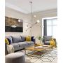 BOWRAIN 6 Lights Brushed Nickel Chandelier Light Fixture Contemporary Sputnik Pendant Light Modern Flush Mount Hanging Lamp for Dining Kitchen Island Bedroom Lighting