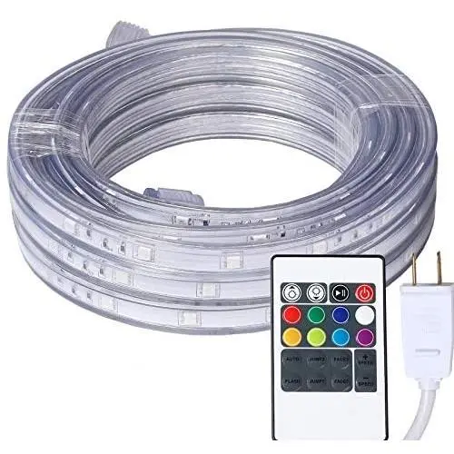 Areful 16.4ft LED Rope Lights, Color Changing Strip Lights with Remote, Flat Flexible Connectable and Dimmable, Waterproof for Indoor Outdoor Use, 8 Colors and 6 Modes Areful 16.4ft LED Rope Lights, Color Changing Strip Lights with Remote, Flat Flexible Connectable and Dimmable, Waterproof for Indoor Outdoor Use, 8 Colors and 6 Modes
