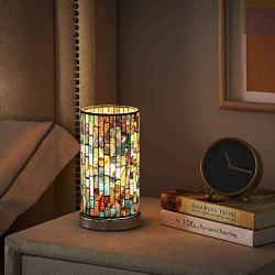 Touch Bedside Nightstand Table Lamp - Set of 2 Decrative Dimmable Mosaic End Side Console Sofa Night Table Lamp for Living Room Bedroom Hallway Enterway Kids Room Bathroom Office Studio Hotel