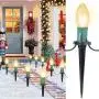 C9 Christmas Pathway String Lights, 25.7 Feet. 20 Clear Lights and 20 Stakes Extendable Waterproof for Outdoor Walkway Lights Driveway Christmas Lights Use, UL Listed, Warm White