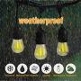UL Approval Shatterproof 52ft LED Outdoor String Lights SUPERDANNY Commercial Grade Waterproof 26 (2 for Spare) Edison Bulbs 30pcs Zip Ties Weatherproof Plastic Bulb