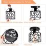 Licperron Semi-Flush Mount Ceiling Light E26 E27 Retro Black Industrial Ceiling Light Fixture for Porch Hallway Kitchen Farmhouse Lighting 2 Pack Licperron Semi-Flush Mount Ceiling Light E26 E27 Retro Black Industrial Ceiling Light Fixture for Porch Hallway Kitchen Farmhouse Lighting 2 Pack