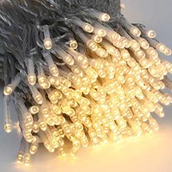 Extra-Long 147FT 400 LED Christmas String Lights Outdoor/Indoor, 8 Lighting Modes Warm White Christmas Tree Lights, Waterproof Clear Wire Decorative Lights for Wedding Party Patio Garden