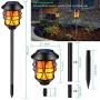 TomCare Solar Lights Metal Flickering Flame Solar Torches Lights Waterproof Outdoor Heavy Duty Lighting Solar Pathway Lights Landscape Lighting Dusk to Dawn Auto On/Off for Garden Patio Yard, 4 Pack