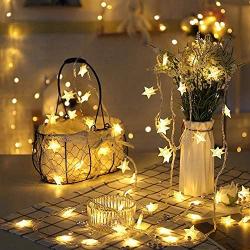 43 ft 100 Led Christmas Star String Lights Plug in for Bedroom Decor Indoor Outdoor Christmas Fairy Light Twinkle for New Year Home Wall Garden Decorations Warm White