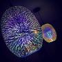 APBEAMLighting 3D Pendant Lighting Colourful Handcrafted Glass Firework Hanging Light for Kitchen Island Restaurant Dining Room