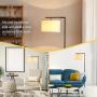 LED Modern Floor Lamp, Anbomo Standing Accent Light,Tall Pole Lamp with Hanging Drum Shade for Living Room, Bedrooms, Office