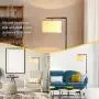 LED Modern Floor Lamp, Anbomo Standing Accent Light,Tall Pole Lamp with Hanging Drum Shade for Living Room, Bedrooms, Office