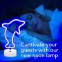 DANIDEER Led Neon Sign Art Decorative Lights Table Decoration Neon Lamp with Base for Kids boy and Girl Bedroom Unique Gift for Any Occasion (Dolphin with Base)