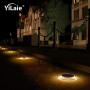 Solar Deck Lights Outdoor Waterproof, Garden Driveway Walkway Pathway Ground Step Dock Lights Solar Powered, LED Solar Lighting for Backyard Patio Lawn, auto ON/Off - Warm White(4 Pack).