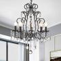 Maxax Crystal Chandelier Ceiling Lighting Fixture for Dining Room,Bathroom, Bedroom,Living Room,5 Lights Black