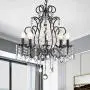 Maxax Crystal Chandelier Ceiling Lighting Fixture for Dining Room,Bathroom, Bedroom,Living Room,5 Lights Black