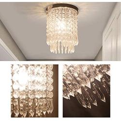 TICOZE Chandelier Ceiling Light Fixture Mini Flush Mount Modern Lighting Beads Shade for Dining Room, Bedroom, Closet, Entryway, Foyer, Hallway, H11.02x W8.66, E12 Bulb Included