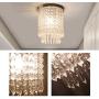 TICOZE Chandelier Ceiling Light Fixture Mini Flush Mount Modern Lighting Beads Shade for Dining Room, Bedroom, Closet, Entryway, Foyer, Hallway, H11.02x W8.66, E12 Bulb Included