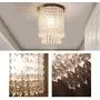 TICOZE Chandelier Ceiling Light Fixture Mini Flush Mount Modern Lighting Beads Shade for Dining Room, Bedroom, Closet, Entryway, Foyer, Hallway, H11.02x W8.66, E12 Bulb Included