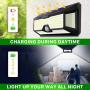 Solar Lights Outdoor Super-Bright 298 LEDs 2500lm - LED Solar Motion Sensor Lights Outdoor - for Wall, Post, Pathway Garden up to 1600 sq ft - Solar Battery Powered 4400 mAh IP65 TBI Pro (2-Pack)