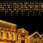 LANFU LED 2 pack 32.8ft 8Modes Icicle Lights,400LEDs,Curtain Fairy String Light Plug in for Indoor Outdoor Decorations/Party Backdrops/Christmas/Halloween/Thanksgiving/New Year/Gazebo(Warm White)