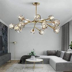 Modern Sputnik Chandeliers Crystal Pendant Light with 18 Lights Contemporary Branch Chandeliers Gold Ceiling Light Fixtures for Living Room Bar Shop