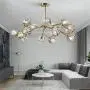 Modern Sputnik Chandeliers Crystal Pendant Light with 18 Lights Contemporary Branch Chandeliers Gold Ceiling Light Fixtures for Living Room Bar Shop