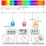 48FT Outdoor RGB String Lights, Cafe RGB LED String Light with 15+3 E26 Shatterproof Edison Bulbs Dimmable, Commercial Light String for Patio Backyard Garden Christmas, 2 Remote, White Wire 48FT Outdoor RGB String Lights, Cafe RGB LED String Light with 15+3 E26 Shatterproof Edison Bulbs Dimmable, Commercial Light String for Patio Backyard Garden Christmas, 2 Remote, White Wire