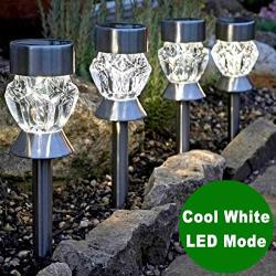 Solar Walkway Lights Outdoor Christmas, 6PK Garden Decorative Pathway Lights Solar Powered Waterproof for Driveway, Walkway, Landscape, Patio, Yard (Dual LEDs)