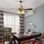 SOZOMO 42'' Modern Ceiling Fan, Indoor Antique Brass Ceiling Fan with Blown Splicing Glass Lampshade, Pull Chain Ceiling Fan Light Fixture For Bedroom, Dining Room. (5 Wooden Blades)