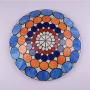 LITFAD Tiffany Traditional Ceiling Mount Light Bowl Shade Stained Glass Mission Inverted Ceiling Lamp Flush Ceiling Light Pendant Lighting for Living Room Bedroom Hotel Cafe - Colorful, 16''(40cm)