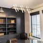 LED Modern Chandelier 360°Adjustable Pendant Light Not Dimmable Industrial Contemporary Pendant Light Fixture for Living Room Kitchen Island Dining Room Foyer, Black and Gold, by HL