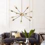 AIGU 12-Lights Chandelier Gold Light Fixture Ceiling Light Fixture Hanging Pendant Lighting Decor Modern Mid Century Brass Light for Living Dining Room Bedroom Kitchen