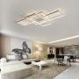 Modern Ceiling Light fixtures AXSHINE Dimmable Light with Remote Geometric Acrylic Chandelier Kitchen Ceiling lamp Bedroom 3light Rectangle Ceiling lamp White Metal led Light 50W 35INCH 3000K-6000K