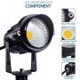 SUNVIE Outdoor Landscape LED Lighting 12W Waterproof Graden Lights COB Led Spotlights with Spiked Stand for Lawn Decorative Lamp US 3- Plug 3000K Warm White (2 Packs)