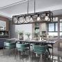 TODOLUZ Farmhouse 5-Light Rectangle Chandelier in Oil Rubbed Bronze Linear Pendant Light Fixture for Dining Room Kitchen Island