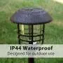 Solpex 4 Pack Solar Pathway Lights, Glass Metal Waterproof Solar Lights Outdoor, Warm White Solar Garden Lights for Yard, Path, Landscape and Walkway